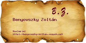 Benyovszky Zoltán névjegykártya
