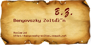 Benyovszky Zoltán névjegykártya