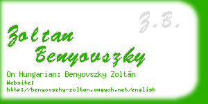 zoltan benyovszky business card